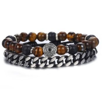 Metal Brown Tigre armbandenset