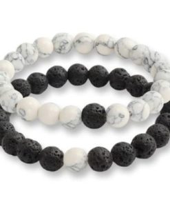 White Turquoise & Lava armbanden set