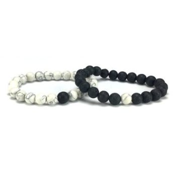 White Turquoise & Lava armbanden set - Afbeelding 3