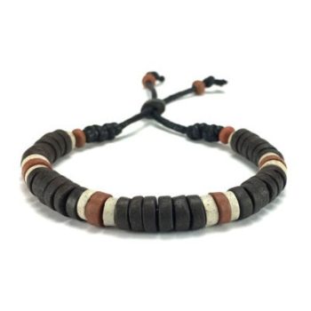 Flat Beads Wood armband