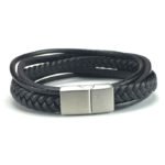 Flat & Twisted Zwart Leren armband