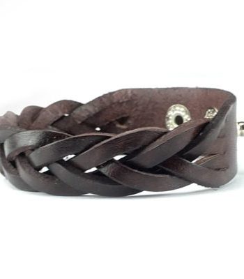 Geweven Bruin Leren armband