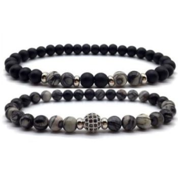 Royal Beaded Silver armbandenset