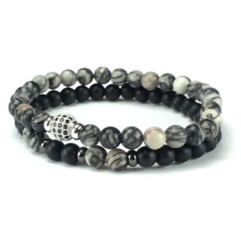 Royal Beaded Silver armbandenset - Afbeelding 2