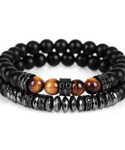 Hematite Tiger armbandenset