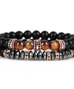 Hematite Tiger Copper armbandenset