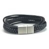 flat en twisted zwart leren armband