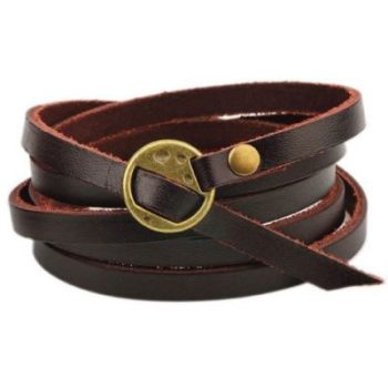 Wikkelarmband Donkerbruin