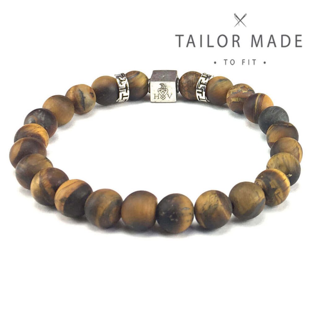 Hugo Valcke Mat Tiger Eye 8mm Armband - Afbeelding 2