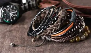 Heren armband leer