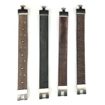 Badboyz Flatleather Brown Armband 20mm - Afbeelding 3