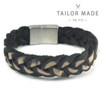 Badboyz Gevlochten Armband Zwart 15mm