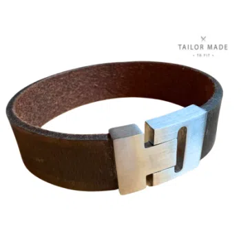 Badboyz Flatleather Brown Armband 20mm