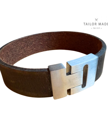 Badboyz Flatleather Brown Armband 20mm
