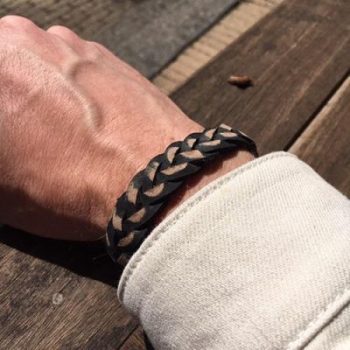 Badboyz Gevlochten Armband Zwart 15mm - Afbeelding 2