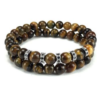 Silver Tigereye 8mm armbandenset
