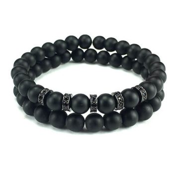 Black Agaat 8mm armbandenset