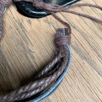 Zwart/Bruin Leder/touw armband Multilayer  Gevlochten - Afbeelding 4