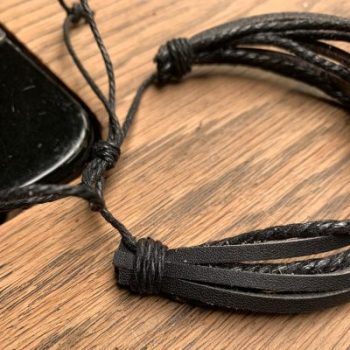 Zwart/Bruin Leder/touw armband Multilayer  Gevlochten - Afbeelding 5