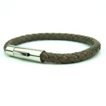 Rond Gevlochten Armband Bruin 6mm