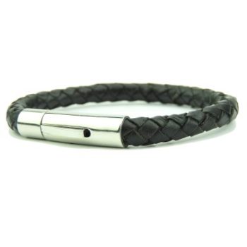 Rond Gevlochten Armband Zwart 6mm