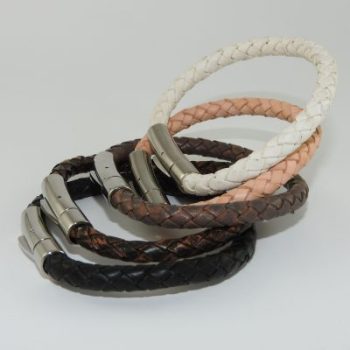 Rond Gevlochten Armband Wit 6mm - Afbeelding 3