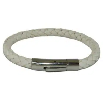 Rond Gevlochten Armband Wit 6mm