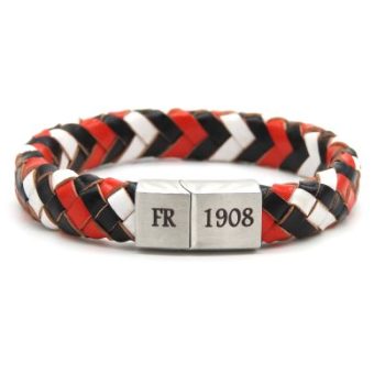 FR1908 12mm Rood-Wit-Zwart Armband 1