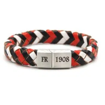 FR1908 12mm Rood-Wit-Zwart Armband 1