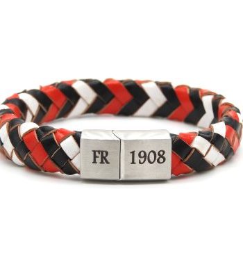 FR1908 12mm Rood-Wit-Zwart Armband 1
