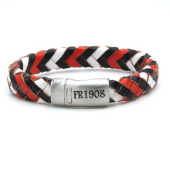 FR1908 12mm Rood-Wit-Zwart Armband