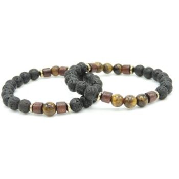 Tigereye-Wood 8mm armbandenset - Afbeelding 3