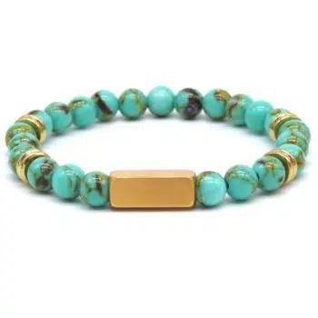 Graveer Armband-Turquoise-Gold