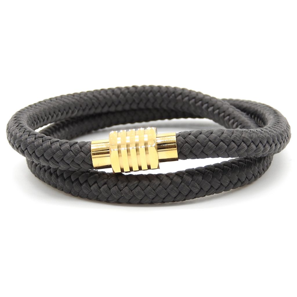 Dubbele Grijs/Gold armband 6mm Dames