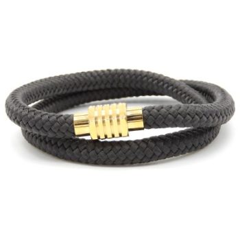 Dubbele Grijs/Gold armband 6mm Dames