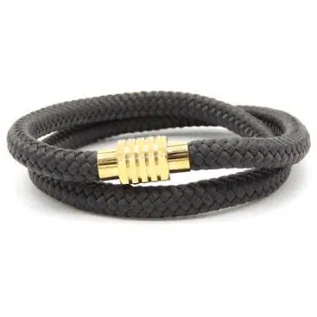 Dubbele Grijs/Gold armband 6mm Dames