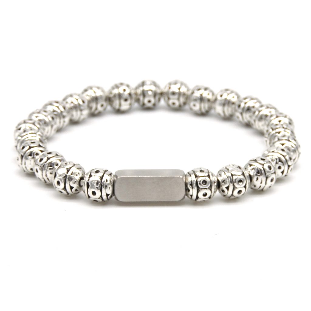 Graveer Armband-Silver Balls