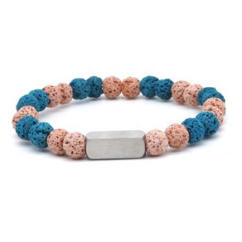 Graveer Armband-Lava Roze Blue