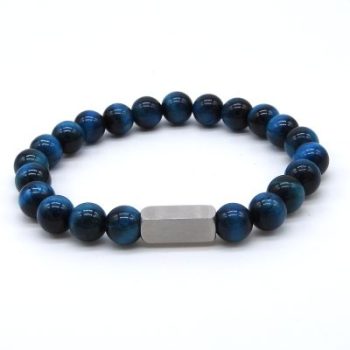 Graveer Armband-Shiny Blue 8mm - Afbeelding 3