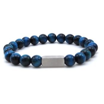 Graveer Armband-Shiny Blue 8mm