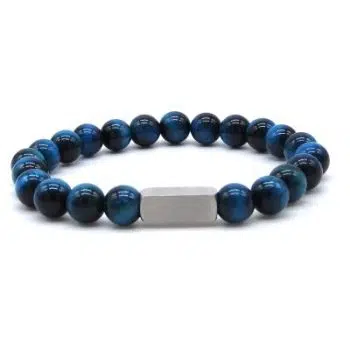 Graveer Armband-Shiny Blue 8mm