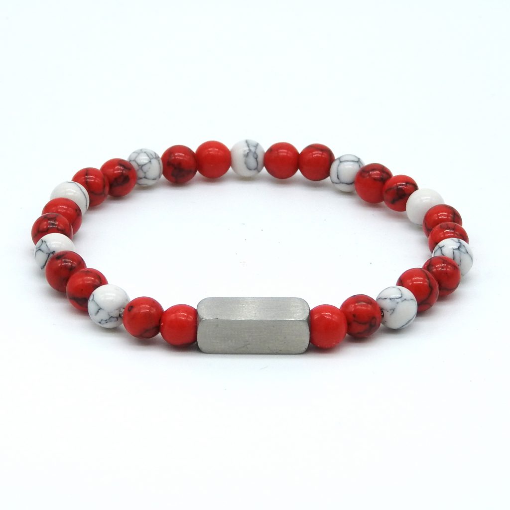 Graveer Armband-Rood-Wit - Afbeelding 3