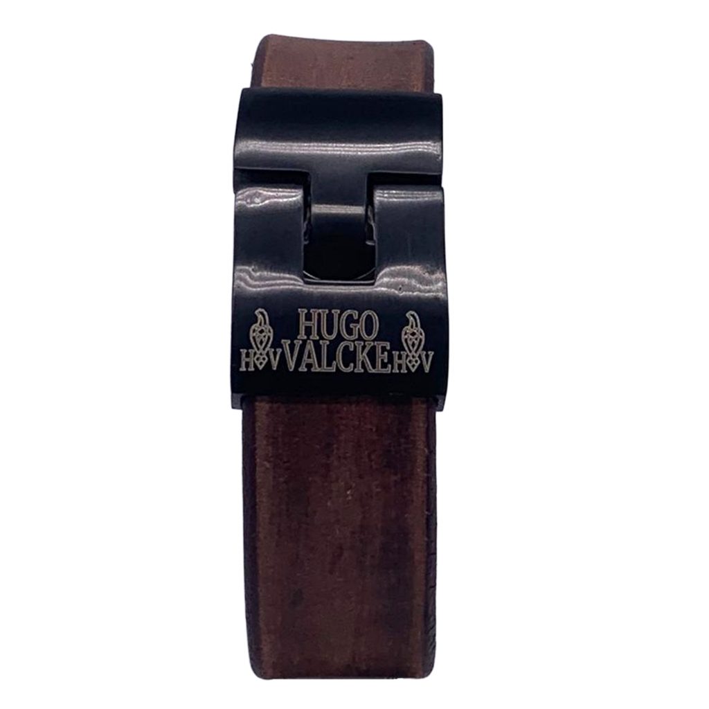 Hugo Valcke Vintage Bruin Armband 20mm met zwarte sluiting - Afbeelding 3
