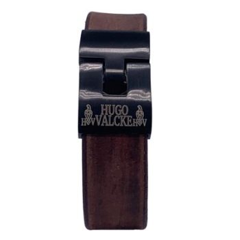 Hugo Valcke Vintage Bruin Armband 20mm met zwarte sluiting - Afbeelding 3