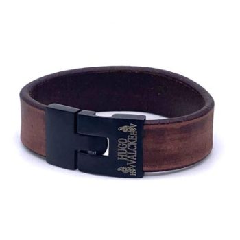 Hugo Valcke Vintage Bruin Armband 20mm met zwarte sluiting