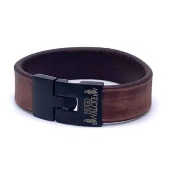 Hugo Valcke Vintage Bruin Armband 20mm met zwarte sluiting