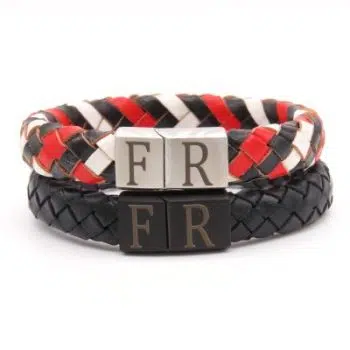 Feyenoord Rotterdam Armband Rvs zwart leer - Afbeelding 4