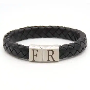 Feyenoord Rotterdam Armband Rvs zwart leer