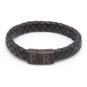 Feyenoord Rotterdam Armband zwarte Rvs sluiting zwart leer - Afbeelding 4
