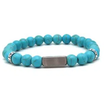 Graveer Armband-Light Blue 8mm